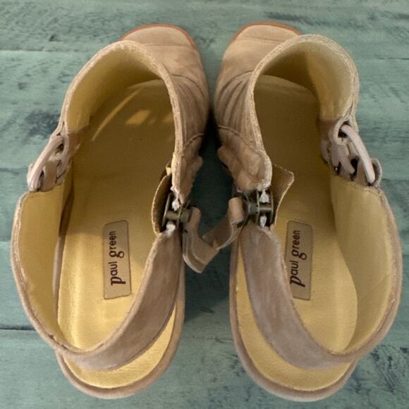 Paul Green Size 9 Sabrina Sandal Sisal Nubuk 3 1/2" Stacked Heel - Picture 12 of 15